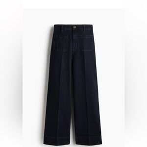 H&M Black High-Rise Wide Leg Jeans